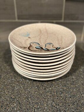 11 Vtg Red Wing Bob White bread & butter plates